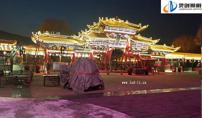 【案例?景區】青海省互助縣彩虹土族園區夜景亮化成功亮燈